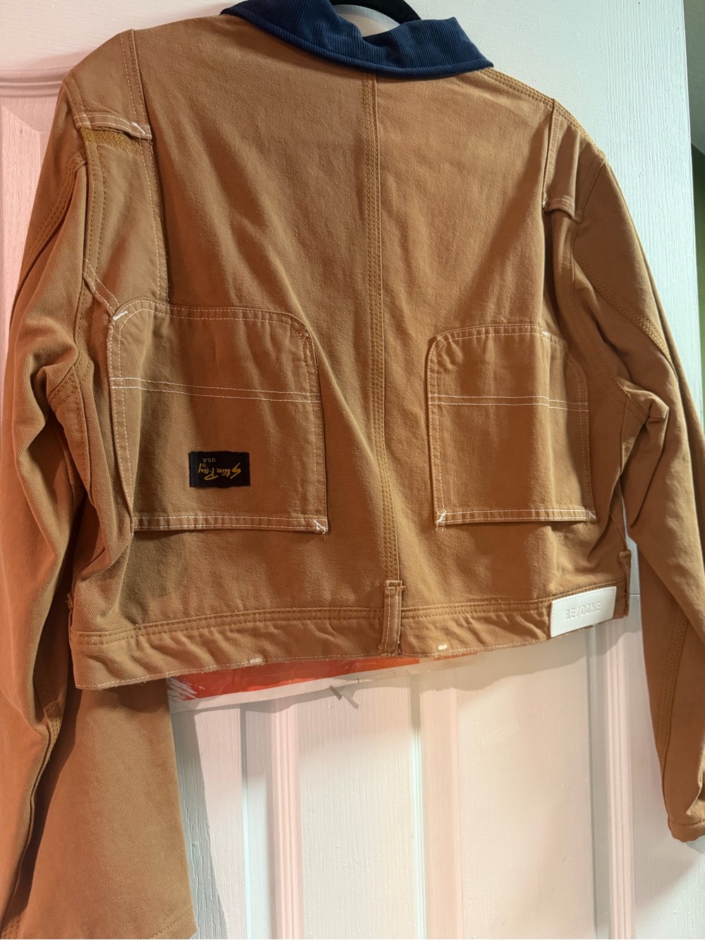 Re/done 80s Upcycled Crop
Workwear Jacket - Picture 3 of 4